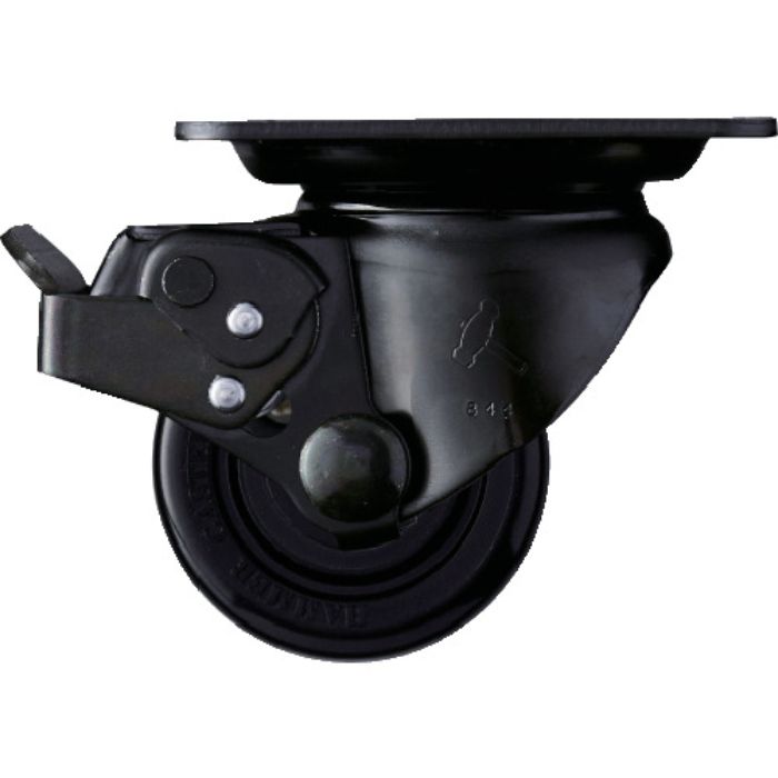 ハンマー 低床重荷重用旋回式ナイロン車輪(ボールベアリング)65mm SP付 本体:黒色(Tcode:3305554)