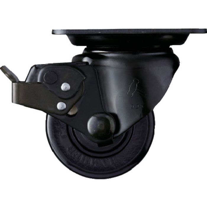 ハンマー 低床重荷重用旋回式ナイロン車輪(ボールベアリング)75mm SP付 本体:黒色(Tcode:3305562)