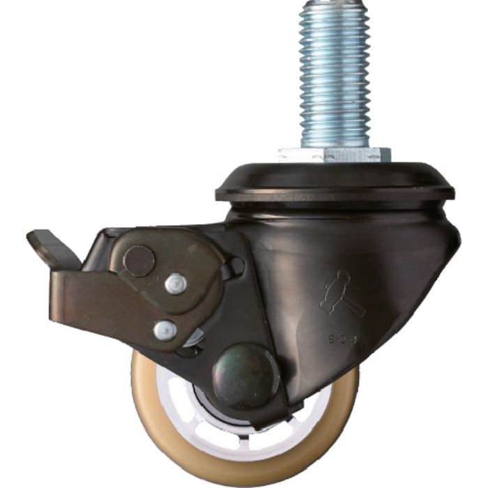 ハンマー 低床重荷重用ねじ込み旋回式ウレタン車輪(アルミホイール・ボールベアリング)65mm SP付(Tcode:3092895)