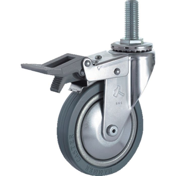 ハンマー ねじ込み旋回式ゴム車輪 100mm トータルロック(Tcode:8143369)