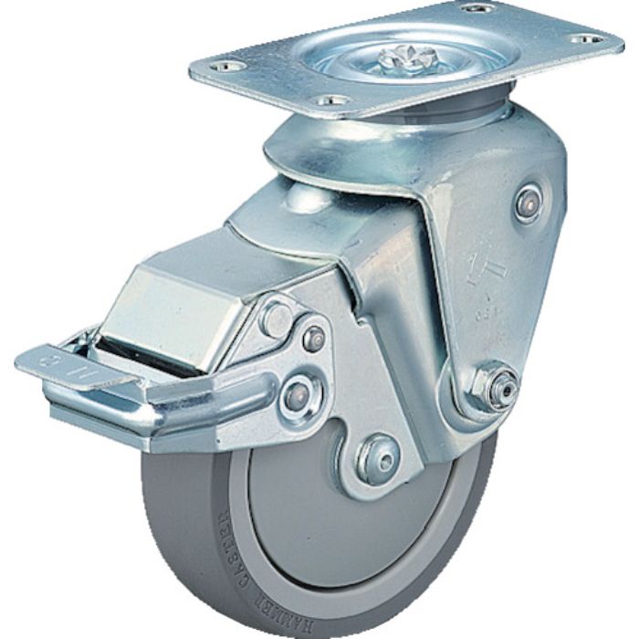 ハンマー クッションキャスター旋回式ウレタン車輪 100mm 線径2.6mm SP付(Tcode:3092992)