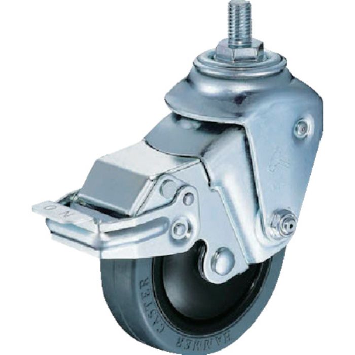 ハンマー クッションキャスターねじ込み旋回式ゴム車輪 100mm 線径2.6mm SP付(Tcode:3093131)