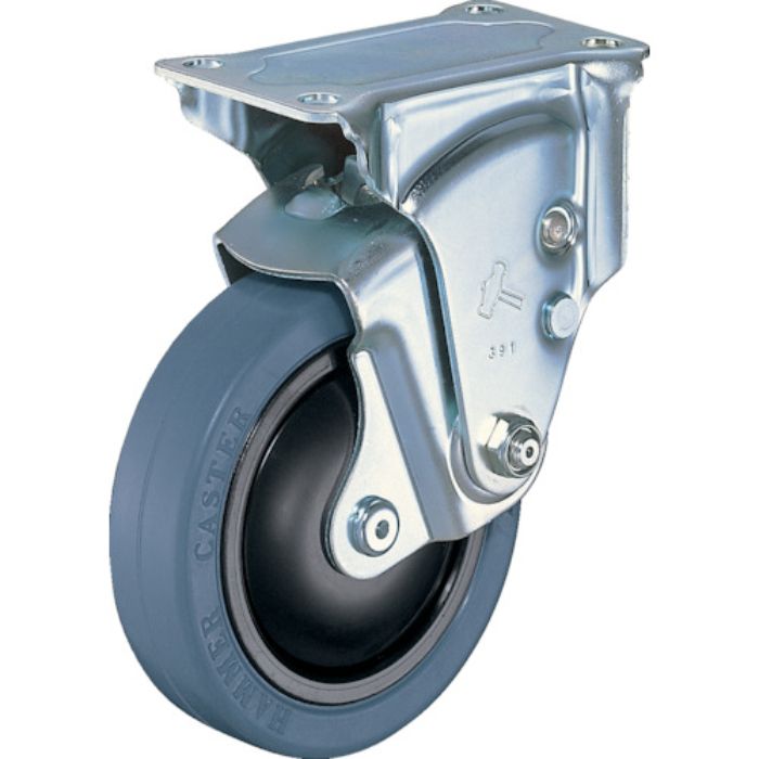 ハンマー クッションキャスター固定式ゴム車輪100mm 線径3.2mm(Tcode:3195929)