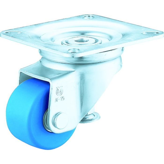 ユーエイ プレート式 自在 アジャスター付キャスター モノマーキャストナイロン 車輪径75mm  AFタイプ AF型 取付寸法115×115(105×105)(Tcode:4372379)