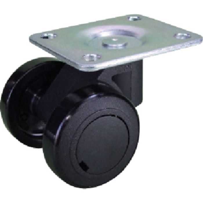パーツ キャスパッド プレート式双輪キャスターナイロン車 荷重58.8 黒(Tcode:3200647)