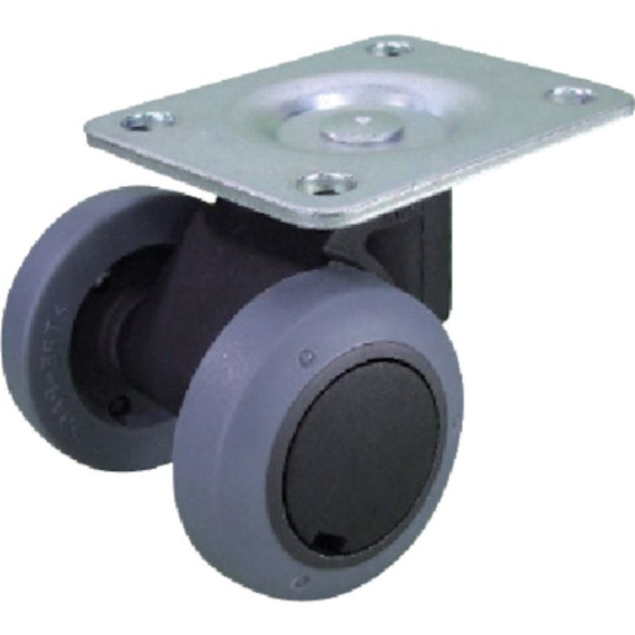 パーツ キャスパッド プレート式双輪キャスターエラストマー車 荷重58.8 黒(Tcode:3200655)