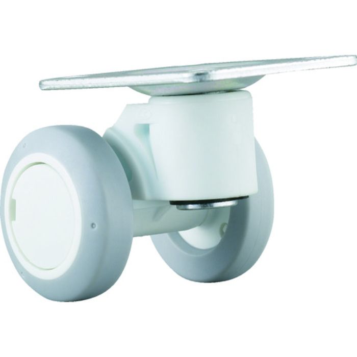 パーツ キャスパッド プレート式双輪キャスターエラストマー車 荷重58.8 白(Tcode:3200663)