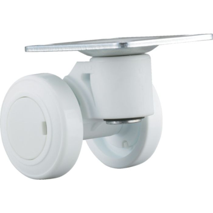 パーツ キャスパッド プレート式双輪キャスターナイロン車 荷重58.8 白(Tcode:3200671)