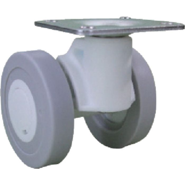 パーツ キャスパッド プレート式双輪キャスターエラストマー車 荷重117.6 白(Tcode:3200701)