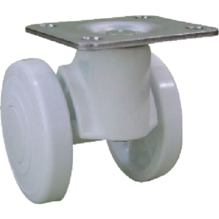 パーツ キャスパッド プレート式双輪キャスターナイロン車 荷重117.6 白(Tcode:3200710)