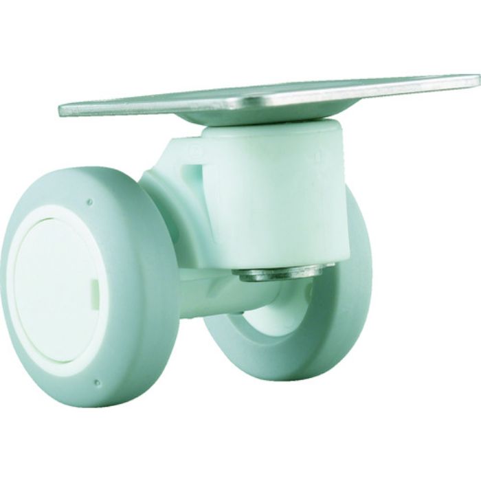 パーツ キャスパッド プレート式双輪キャスターエラストマー車 荷重58.8 白(Tcode:3200728)