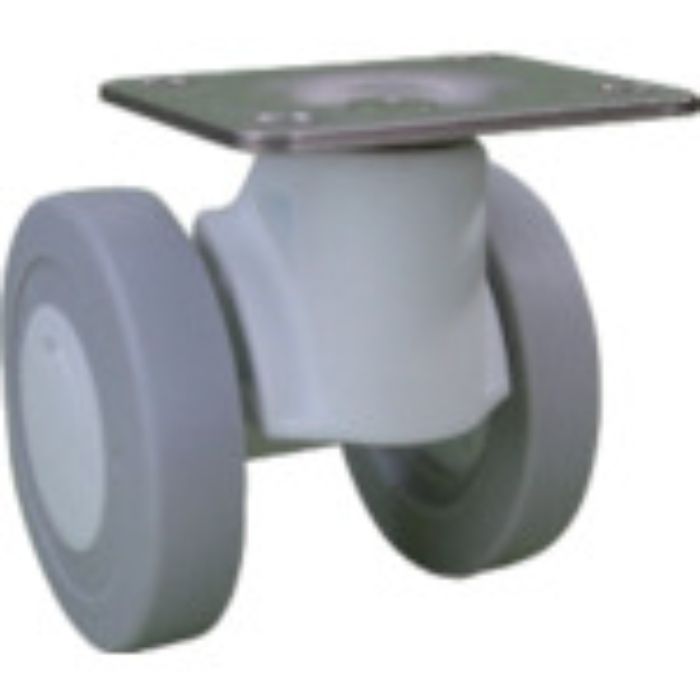 パーツ キャスパッド プレート式双輪キャスターエラストマー車 荷重117.6 白(Tcode:3200621)