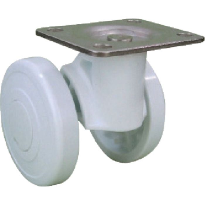 パーツ キャスパッド プレート式双輪キャスターナイロン車 荷重117.6 白(Tcode:3054021)