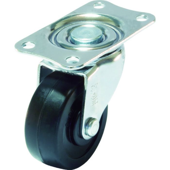 ユーエイ プレート式 自在 キャスター ゴム 車輪径50mm  Eタイプ E型 取付寸法56×28(Tcode:3795969)