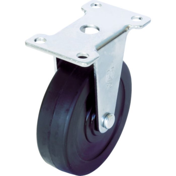 ユーエイ プレート式 固定 キャスター ゴム 車輪径100mm  Eタイプ ER型 取付寸法82×40(Tcode:3796132)