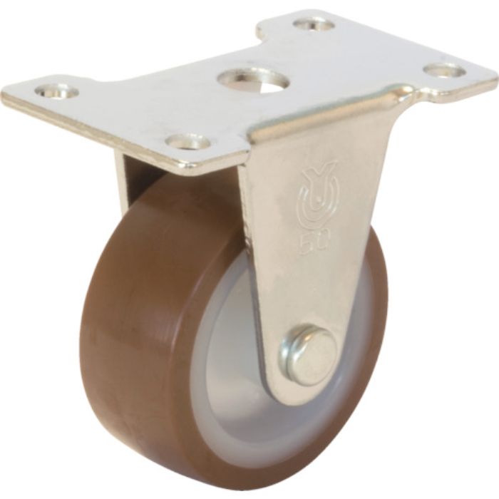 ユーエイ プレート式 固定 キャスター ウレタン 車輪径50mm  Eタイプ ER型 取付寸法56×28(Tcode:3796183)