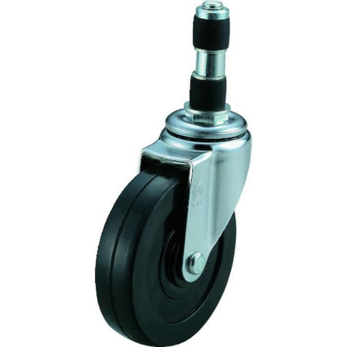 ユーエイ 差し込み式 自在 キャスター ゴム 車輪径100mm  Eタイプ ETF型 パイプ径19(Tcode:2783771)