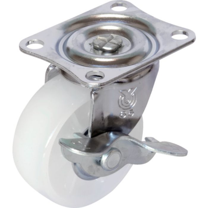 ユーエイ プレート式 自在 キャスター ナイロン 車輪径50mm ストッパー付き Gタイプ G-S型 取付寸法46×35(Tcode:3921697)