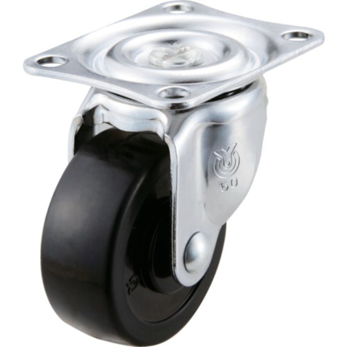 ユーエイ プレート式 自在 キャスター ゴム 車輪径50mm  Gタイプ G型 取付寸法46×35(Tcode:3422194)