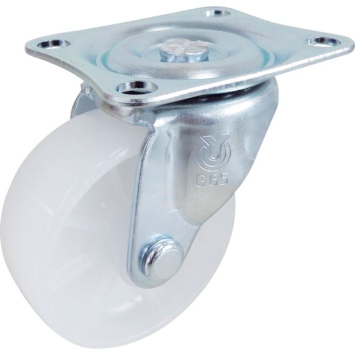 ユーエイ プレート式 自在 キャスター ナイロン 車輪径65mm  Gタイプ G型 取付寸法55×42(Tcode:3422321)