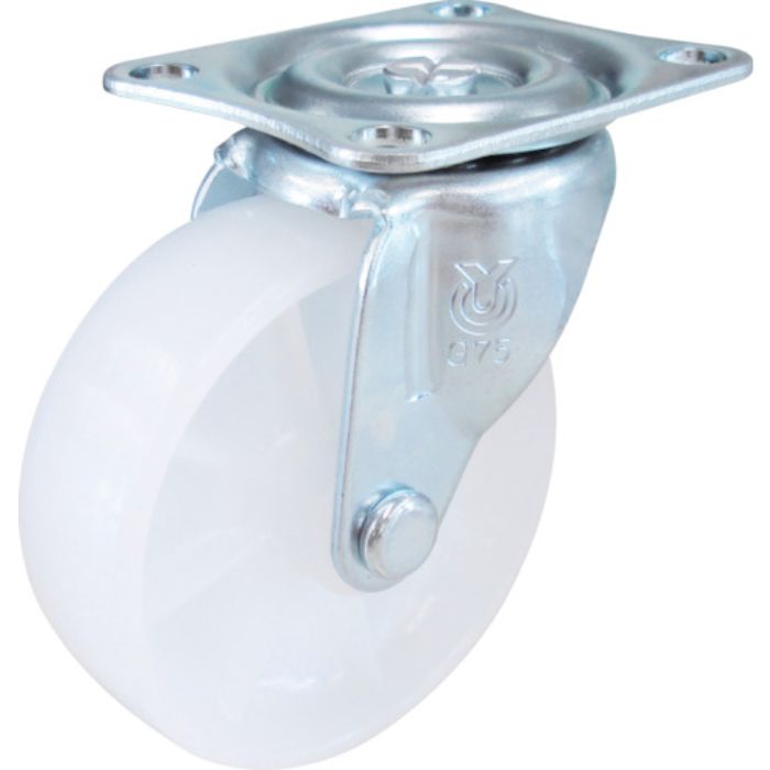 ユーエイ プレート式 自在 キャスター ナイロン 車輪径75mm  Gタイプ G型 取付寸法55×42(Tcode:3422330)