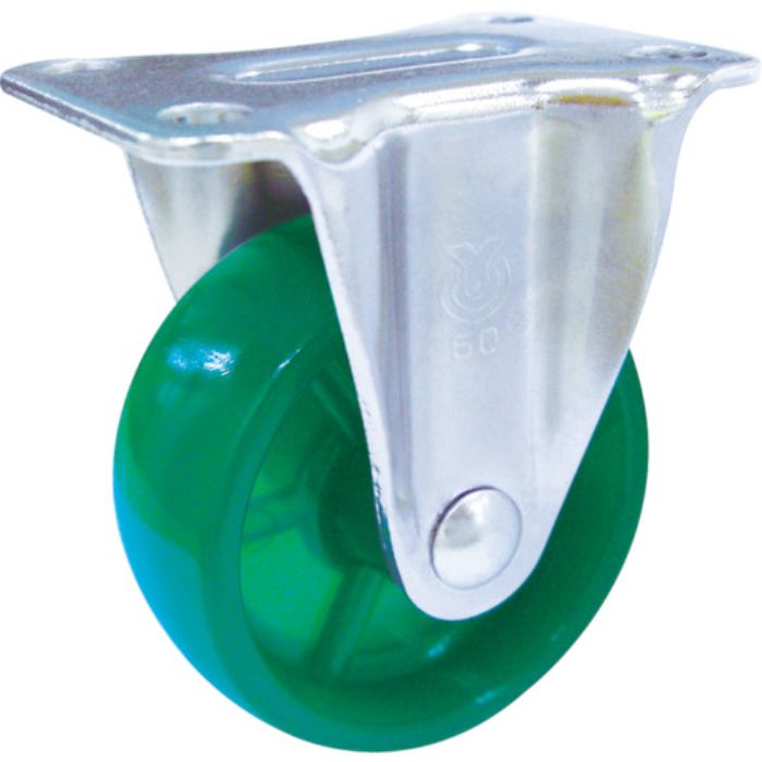 ユーエイ プレート式 固定 キャスター 緑ポリカーボネート 車輪径38mm  Gタイプ GR型 取付寸法36×15(Tcode:3561046)