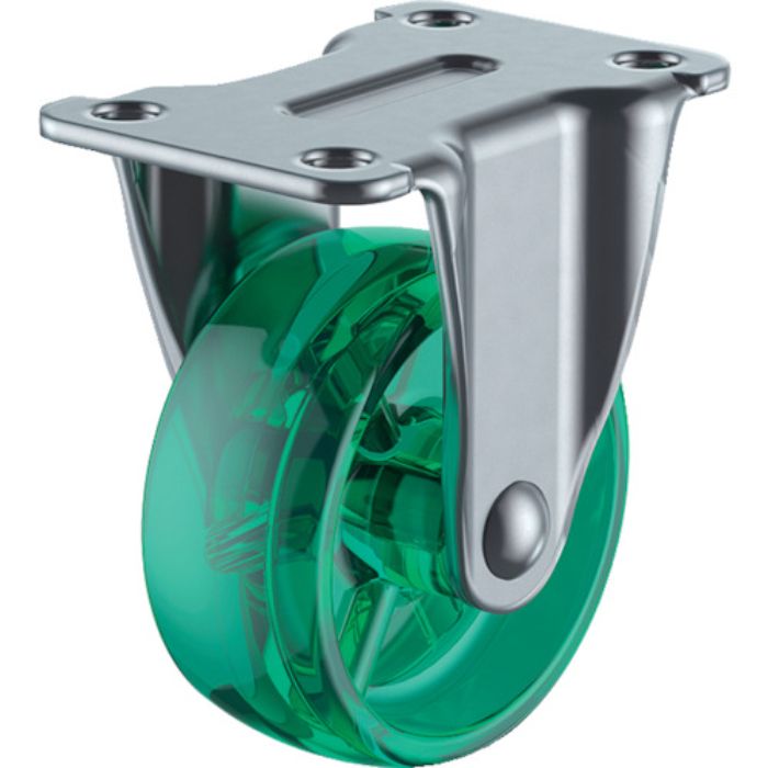 ユーエイ プレート式 固定 キャスター 緑ポリカーボネート 車輪径50mm  Gタイプ GR型 取付寸法45×25(Tcode:3561071)