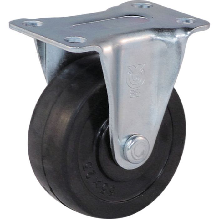 ユーエイ プレート式 固定 キャスター ゴム 車輪径65mm  Gタイプ GR型 取付寸法55×28(Tcode:3422267)