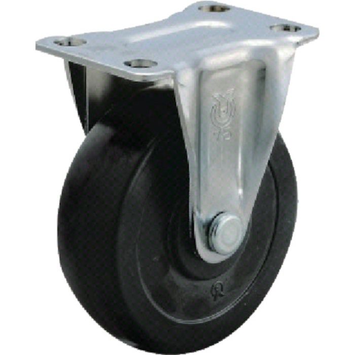 ユーエイ プレート式 固定 キャスター ゴム 車輪径75mm  Gタイプ GR型 取付寸法55×28(Tcode:3422275)