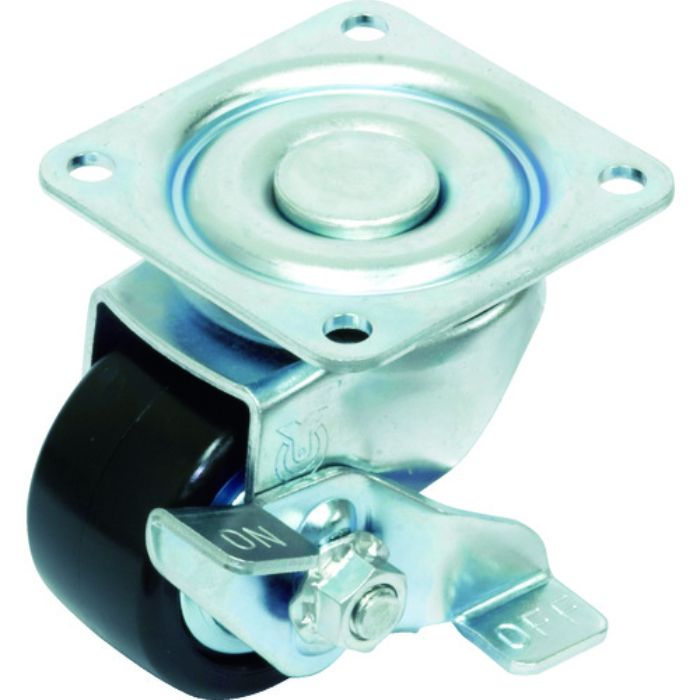 ユーエイ プレート式 自在 低床キャスター 強化ナイロン 車輪径50mm ストッパー付き Hタイプ HG-S型 取付寸法50×50(Tcode:3796817)