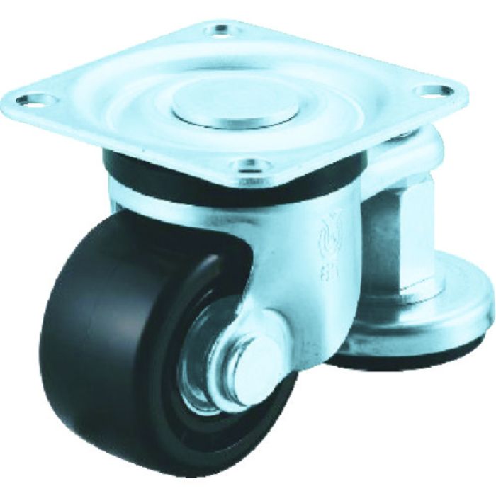 ユーエイ プレート式 自在 アジャスター付キャスター 強化ナイロン 車輪径65mm  AFタイプ HG-AF型 取付寸法71×71(Tcode:8093453)