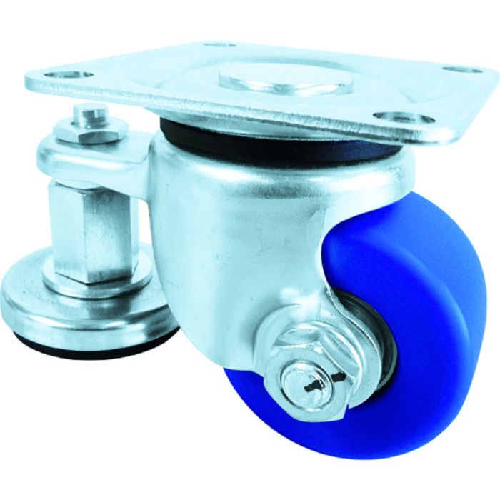 ユーエイ プレート式 自在 アジャスター付キャスター モノマーキャストナイロン 車輪径65mm  AFタイプ HG-AF型 取付寸法71×71(Tcode:1142921)