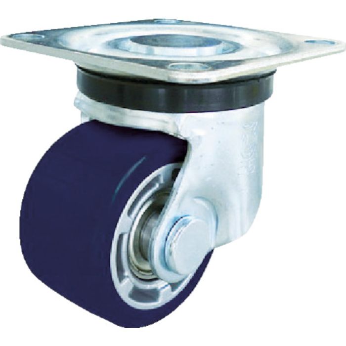 ユーエイ プレート式 自在 低床キャスター ウレタン 車輪径75mm  Hタイプ HG型 取付寸法71×71(Tcode:4405099)