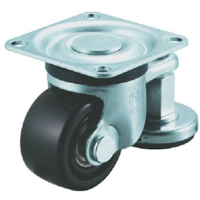 ユーエイ プレート式 自在 アジャスター付キャスター 強化ナイロン 車輪径75mm  AFタイプ HG-AF型 取付寸法71×71(Tcode:8093454)