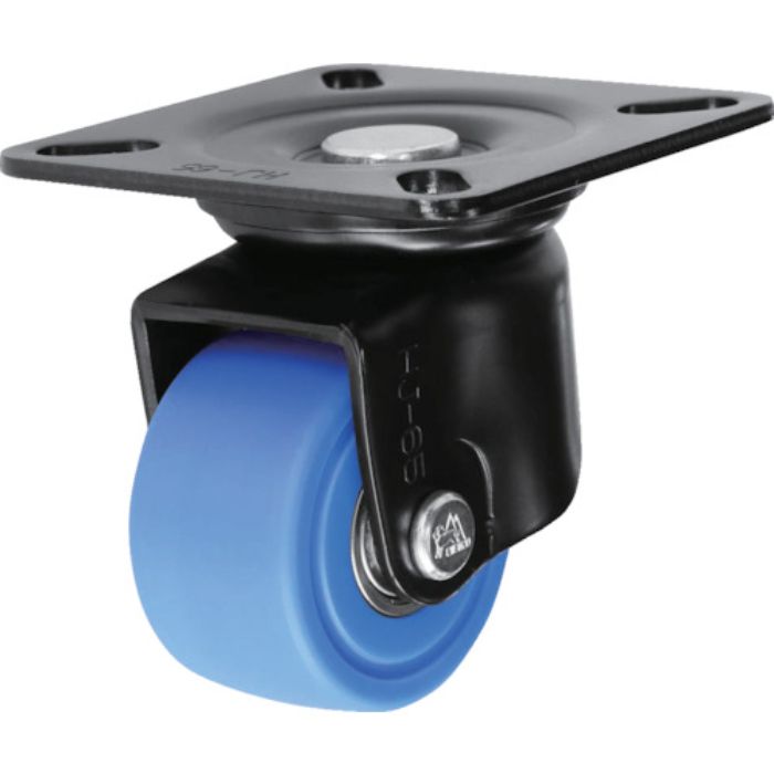 シシク 低床重荷重用キャスター 自在 65径 モノマーキャスティングナイロン車輪 焼付ブラック(Tcode:1372271)