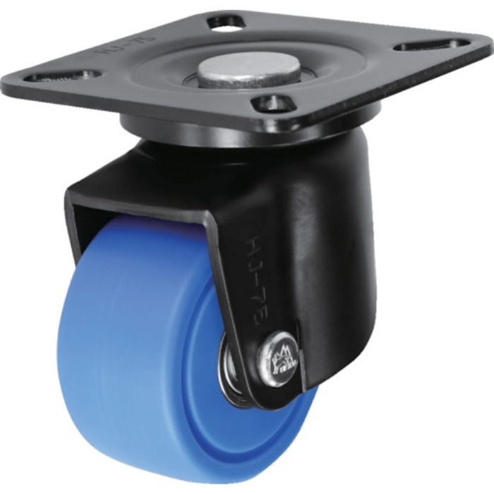 シシク 低床重荷重用キャスター 自在 75径 モノマーキャスティングナイロン車輪 焼付ブラック(Tcode:1372301)