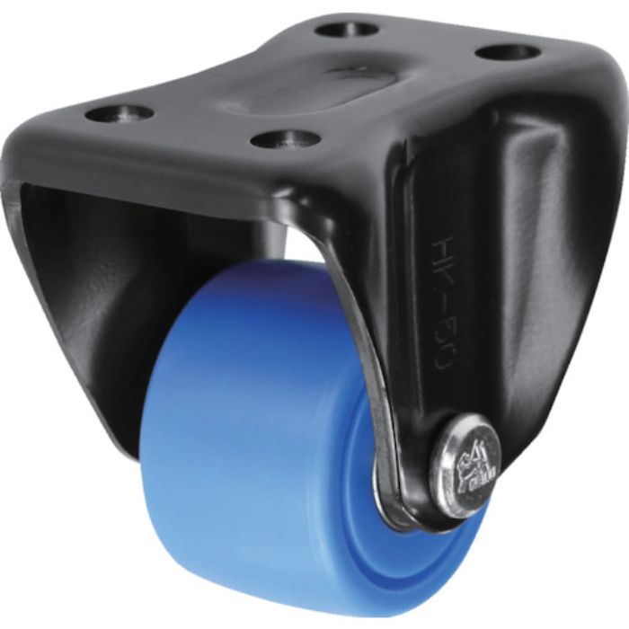 シシク 低床重荷重用キャスター 固定 50径 モノマーキャスティングナイロン車輪 焼付ブラック(Tcode:1372335)