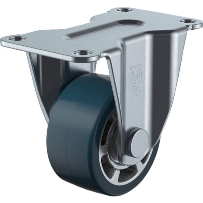 ユーエイ プレート式 固定 低床キャスター ウレタン 車輪径65mm  Hタイプ HR型 取付寸法91×47(Tcode:4405102)