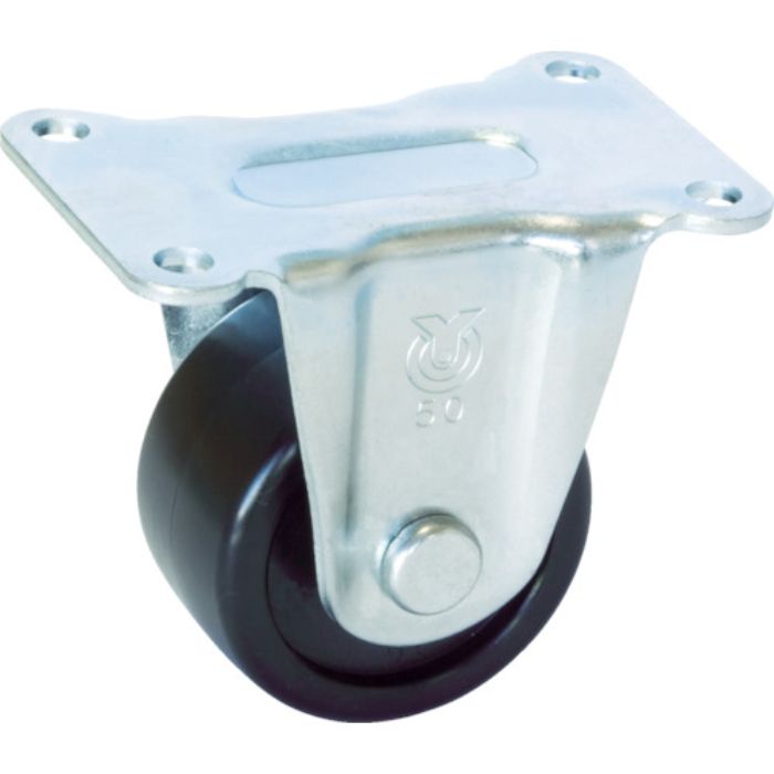 ユーエイ プレート式 固定 低床キャスター 強化ナイロン 車輪径75mm  Hタイプ HR型 取付寸法103×52(Tcode:4372450)