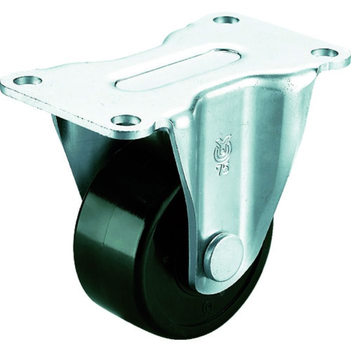 ユーエイ プレート式 固定 低床キャスター フェノール 車輪径75mm  Hタイプ HR型 取付寸法103×52(Tcode:3796884)