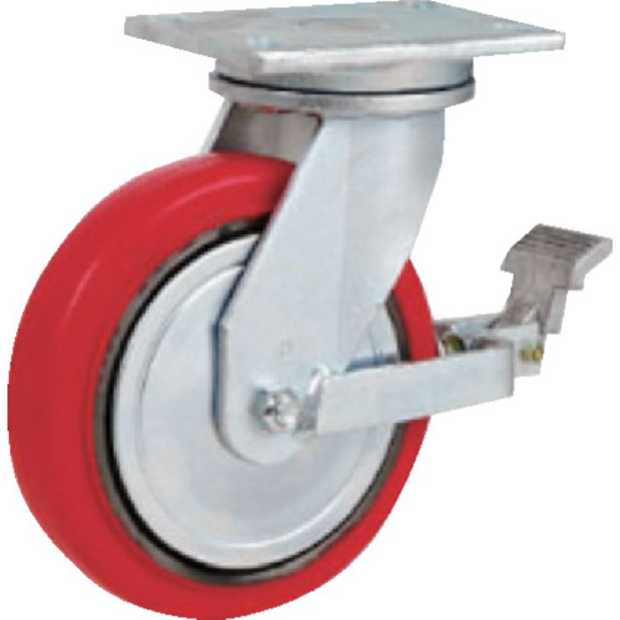 TRUSCO 重量キャスター 自在SP付 200MM 耐湿ウレタン車輪400KGF(Tcode:2077210)