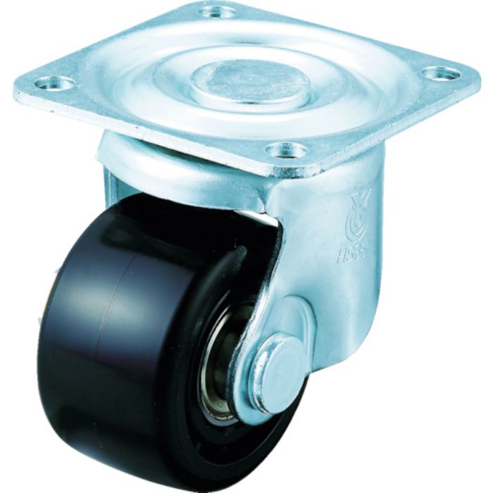 ユーエイ プレート式 自在 低床キャスター 強化ナイロン 車輪径50mm  Hタイプ HSG型 取付寸法63×63(Tcode:4372468)