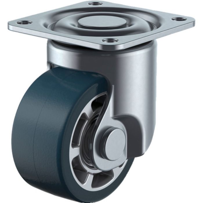 ユーエイ プレート式 自在 低床キャスター ウレタン 車輪径65mm  Hタイプ HSG型 取付寸法63×63(Tcode:4405129)