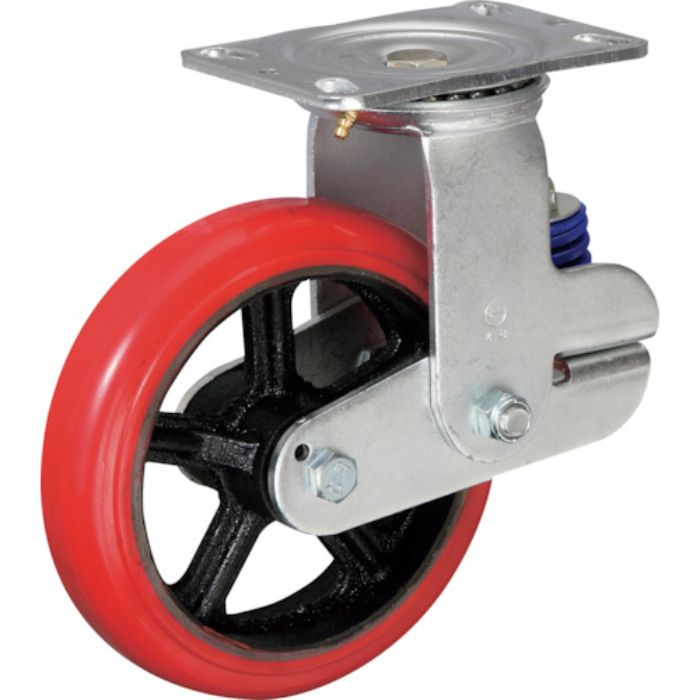 イノアック バネ付き牽引車輪(ウレタン車輪タイプ 固定金具付 Φ200)(Tcode:3610285)