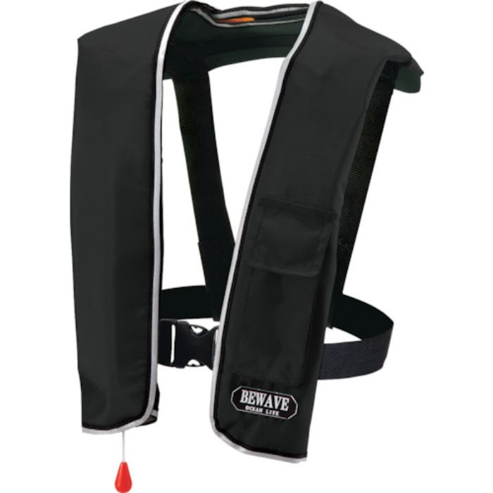 オーシャンライフ 自動膨張式ショルダータイプ 作業用ライフジャケット ブラック TYPE A(Tcode:3776510)