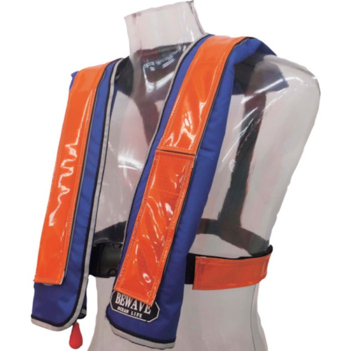 オーシャンライフ 自動膨張式ショルダータイプ 作業用ライフジャケット 反射材オレンジ TYPE A(Tcode:3776545)