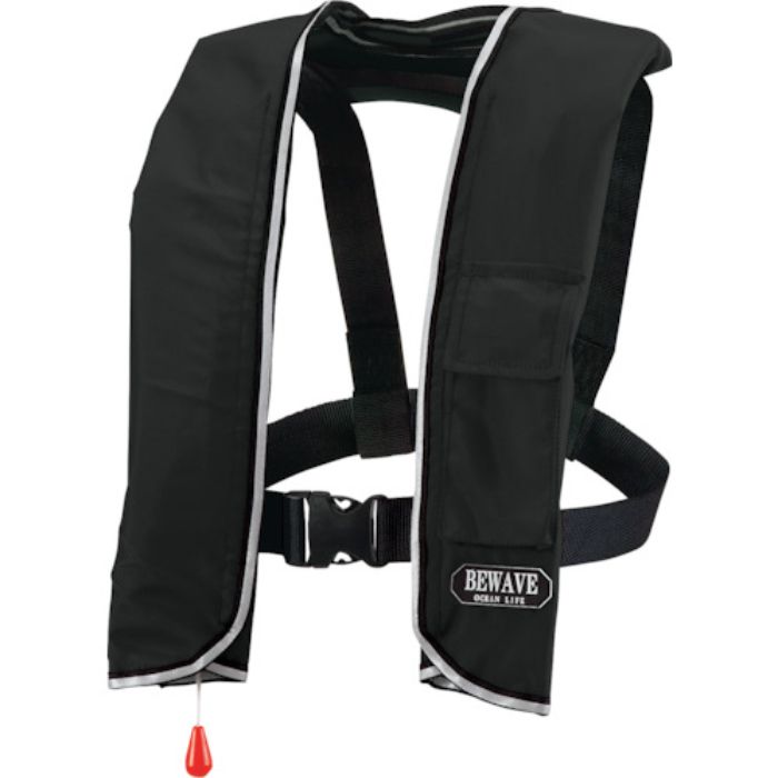 オーシャンライフ 手動膨張式ショルダータイプ 小型船舶用ライフジャケット ブラック TYPE A(Tcode:3776508)