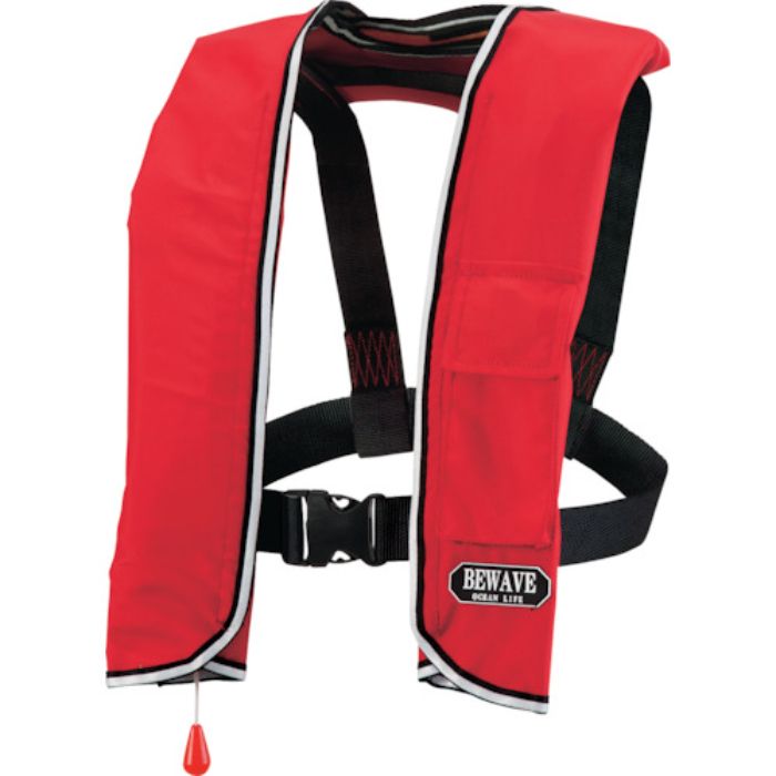 オーシャンライフ 手動膨張式ショルダータイプ 小型船舶用ライフジャケット レッド TYPE A(Tcode:3776525)