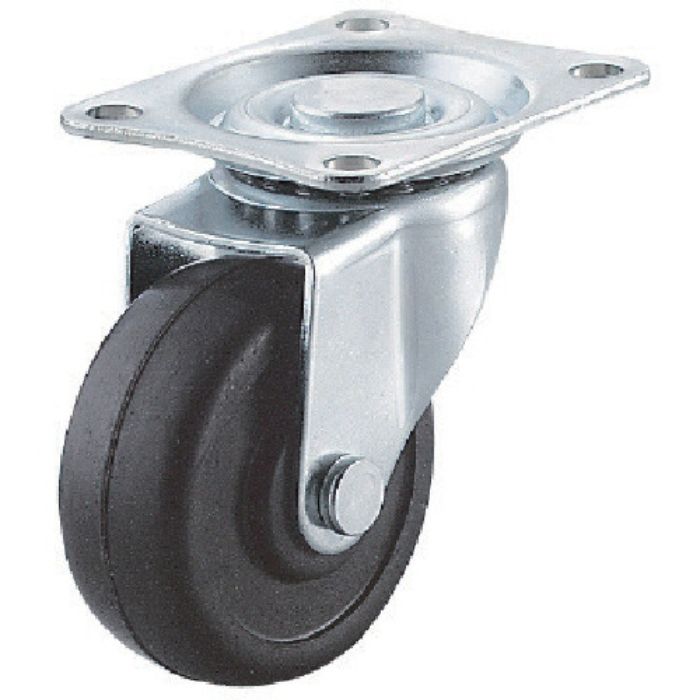 ユーエイ プレート式 自在 キャスター ゴム 車輪径50mm  Lタイプ LG型 取付寸法46×35(Tcode:8092990)