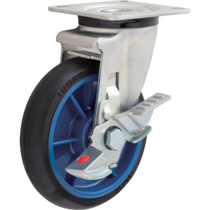 イノアック 低始動抵抗キャスター ストッパー・旋回金具付 Φ150 黒(Tcode:3847179)